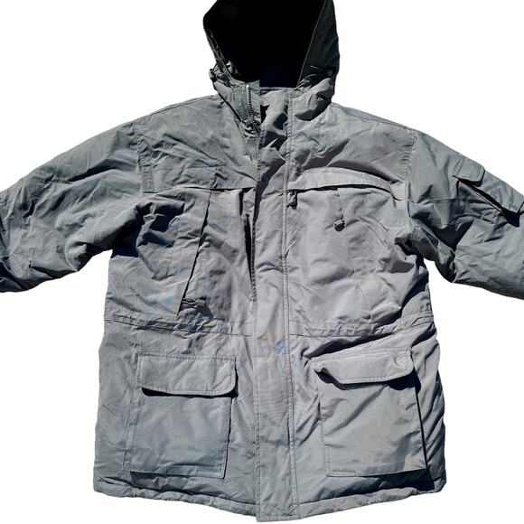 GL Artic Series Down Filled Vibes Jacket Hooded Zip Up Winter Warm Grey‎ Mens XL - Picture 5 of 9